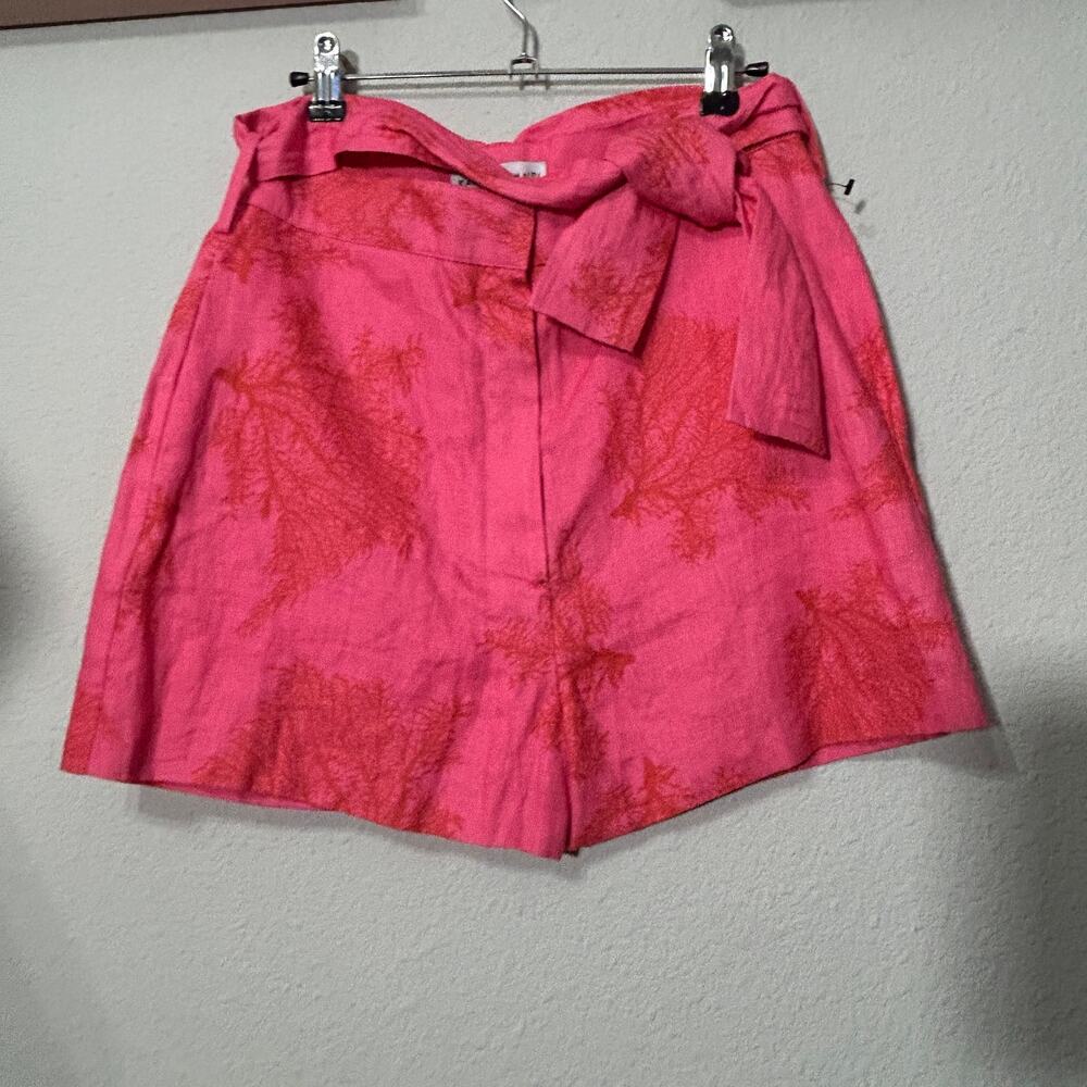 Karina Grimaldi Linen Dress Shorts Coral Reef Belted Barbicore Medium Beachy - Picture 5 of 6